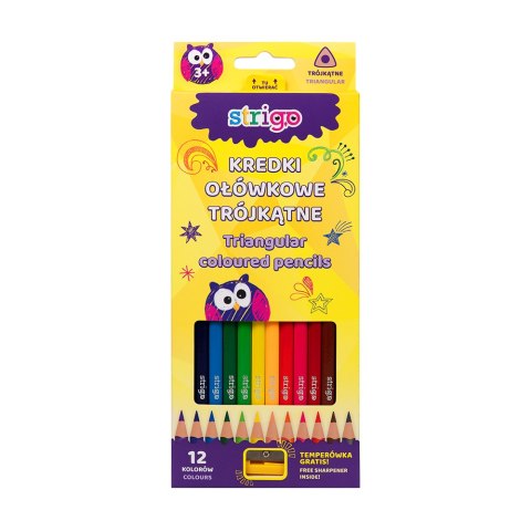 CRAYONS 12 COULEURS TRIANGULAIRES AVEC POINTE PILOTE SSC110