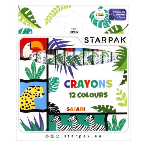 CRAYONS CIRE 12 COULEURS SAFARI STARPAK 490936