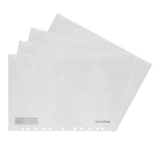 ENVELOPPE POLYPROPYLENE AVEC CLIP TRANSPARENT A4 STARPAK 449985