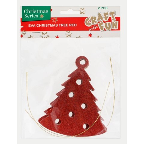 MOUSSE DÉCORATIVE BN EVA ARBRE DE NOËL ROUGE CRAFT AVEC PENDENTIF AMUSANT 438610