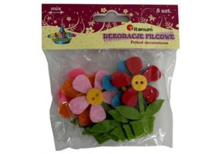 DÉCORATION DEK FLEURS EN FEUTRE 319390 PBH PACK DE 5PCS