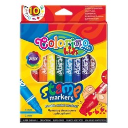 TAMPONS STYLO DOUBLE FACE 10 COULEURS COLORINO 36092