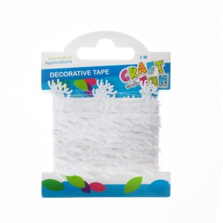 RUBAN DÉCORATIF RENNE 2 M BLANC CRAFT WITH FUN 463489