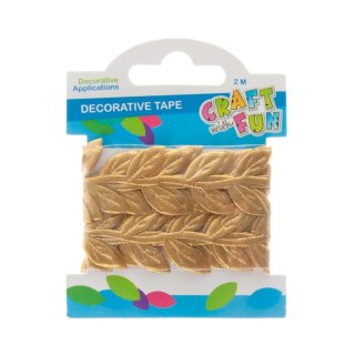 RUBAN DÉCORATIF FEUILLES 2 M GOLD CRAFT WITH FUN 463486