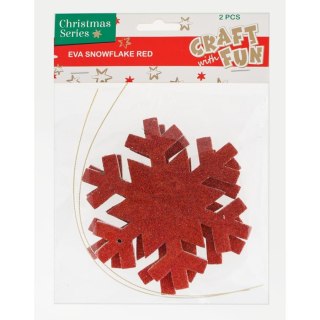 MOUSSE DÉCORATIVE BN EVA FLOCON DE NEIGE ROUGE CRAFT AVEC PENDENTIF AMUSANT 438599