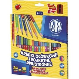 CRAYONS DOUBLE FACE 48 COULEURS TRIANGULAIRE ASTRA 312116004