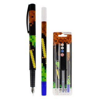 STYLO PLUME AVEC CARTOUCHES ET GOMME PIXEL JEU STARPAK 491422