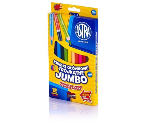 CRAYONS 12 COULEURS JUMBO TRIANGULAIRE ASTRA 312110007
