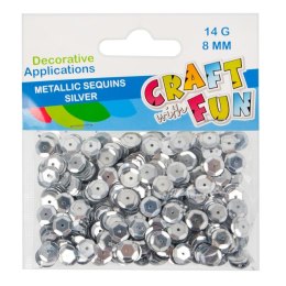 BOUTONS PAILLETTES MÉTALLIQUES 8MM ARGENT CRAFT WITH FUN 290857 CRAFT WITH FUN