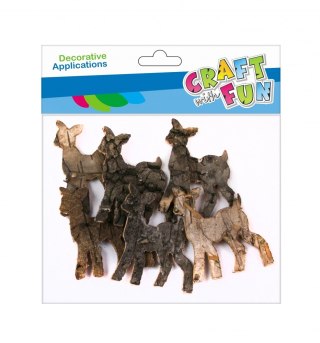 ORNEMENT DÉCORATIF AUTOCOLLANT BOIS/ÉCORCE DE CERF 5CM CRAFT WITH FUN 463834