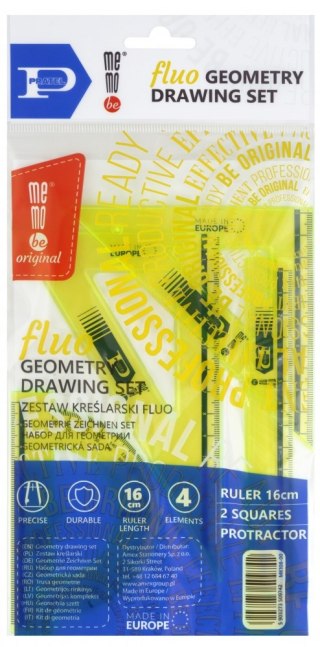 SET SCOLAIRE GEOM 4EL FLUO 16CM PRA 108 PBH PRATEL