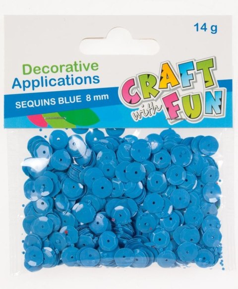 PAILLETTES RONDES PASTEL 8 MM BLEU CRAFT WITH FUN 290117