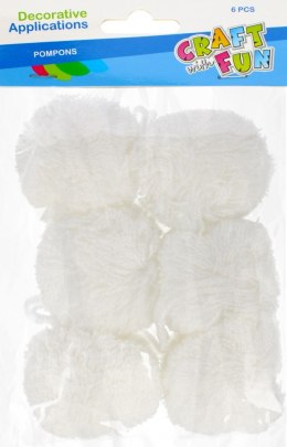 Pompons décoratifs en laine, mélange de couleurs (blanc ou rouge) - Craft with Fun 481016