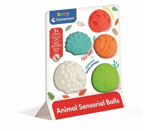 BALLE SENSORIELLE ANIMAL 5 PCS MELANGE CLEMENTONI 17469 CLEMENTONI