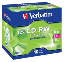 CD-RW 700 Mo VERBATIM 8-12X CASE VERBATIM