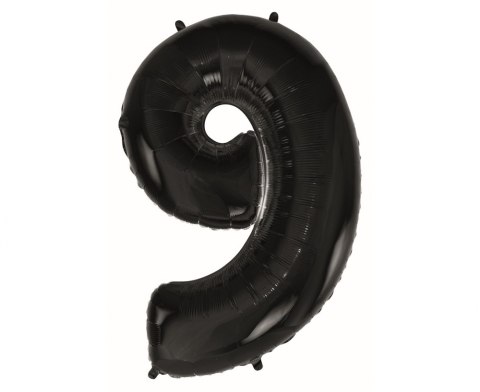 BALLON ALUMINIUM NUMERO 9 NOIR - 92 CM GODAN