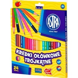 CRAYONS 24 COULEURS TRIANGULAIRE ASTRA 312110003