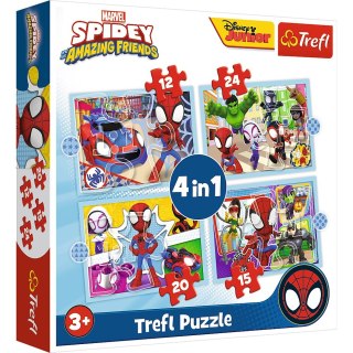 PUZZLE 4EN1 ÉQUIPE SPIDEY TREFL 34611 TR